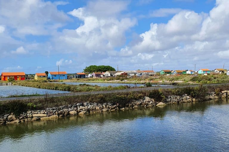 Ile d oléron bassin d huitre et maison coloré